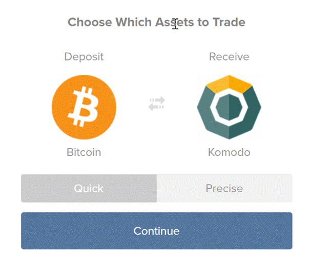 Purchase Komodo from ShapeShift