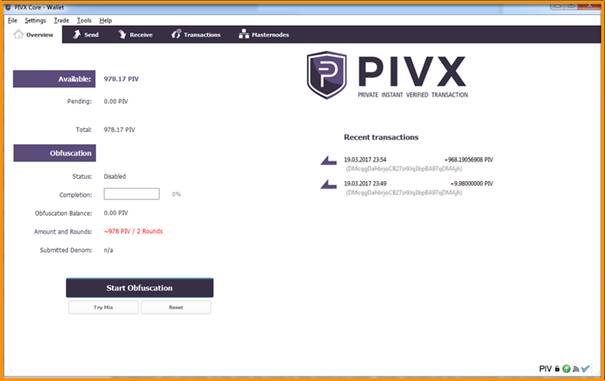 PIVX gui