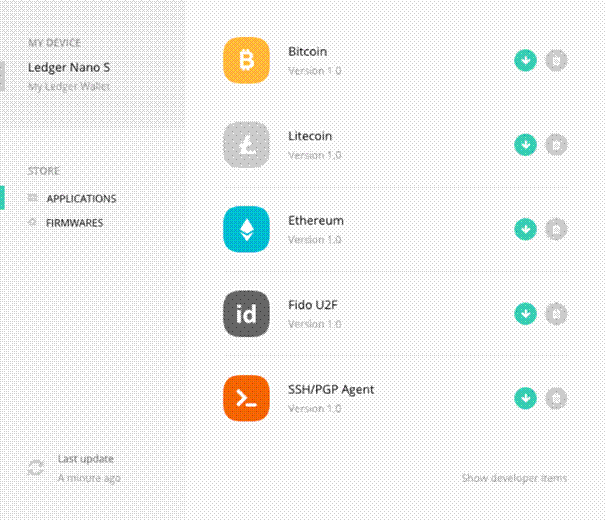 ledger nano manager app