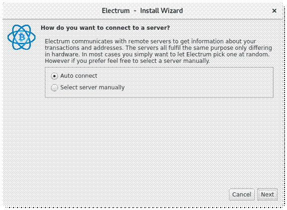 Electrum install wizard