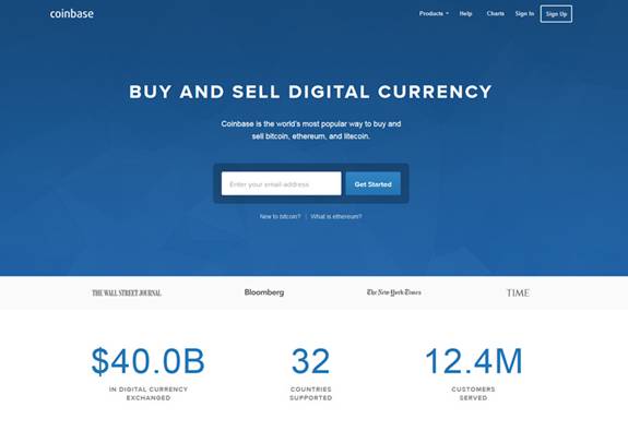 coinbase homepage