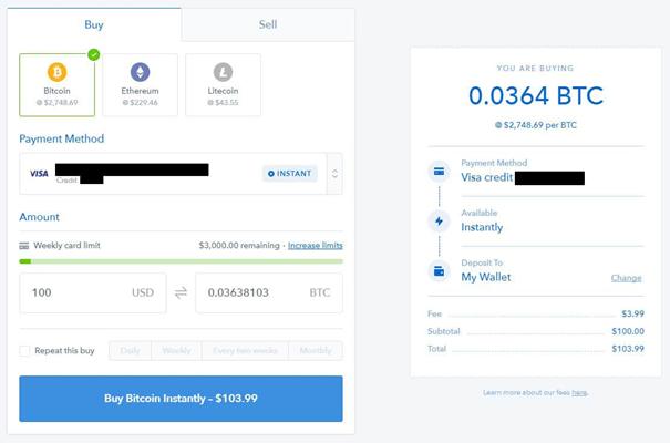 Buy bitcoin via coinbase