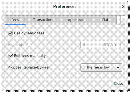 Electrum Preferences