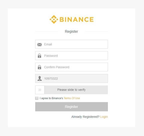 Binance account