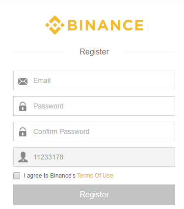 Binance register