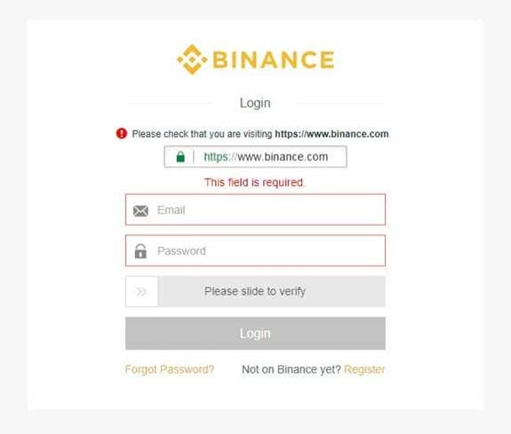 Binance login