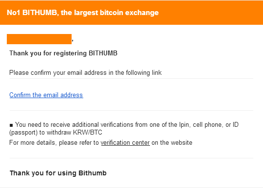 Bithumb sign up