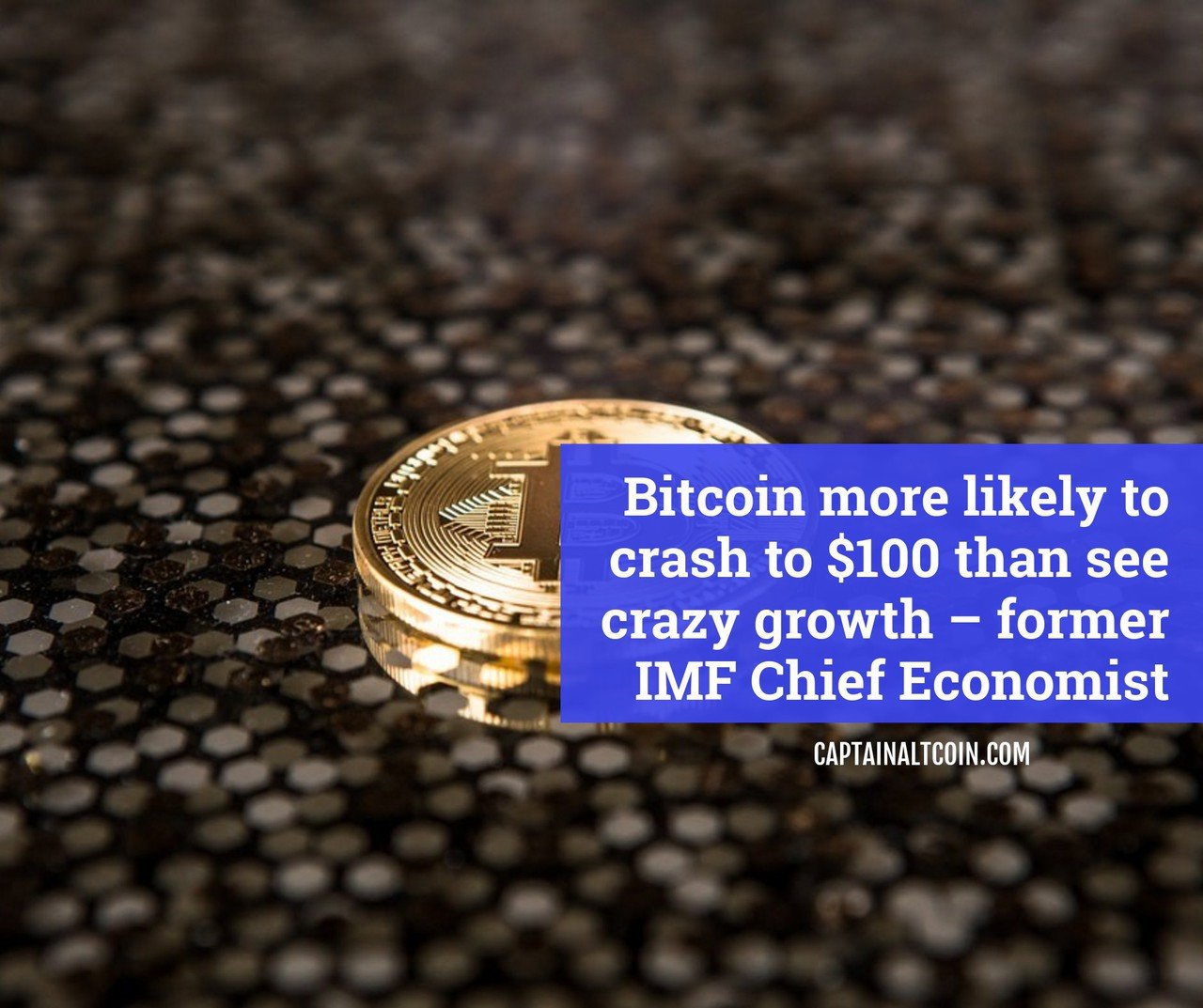 Bitcoin more likely to crash to $100 than see crazy growth – former IMF Chief Economist