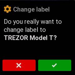 change label TREZOR