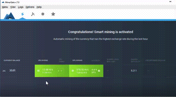 mining on Intel Celeron 1840 with four AMD RX 470