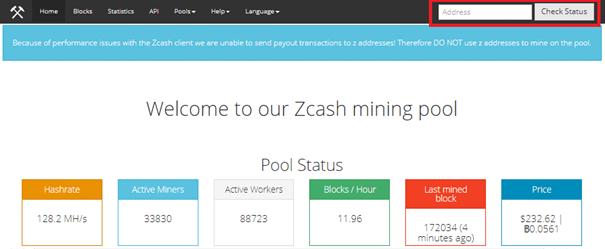 Zcash mining pool