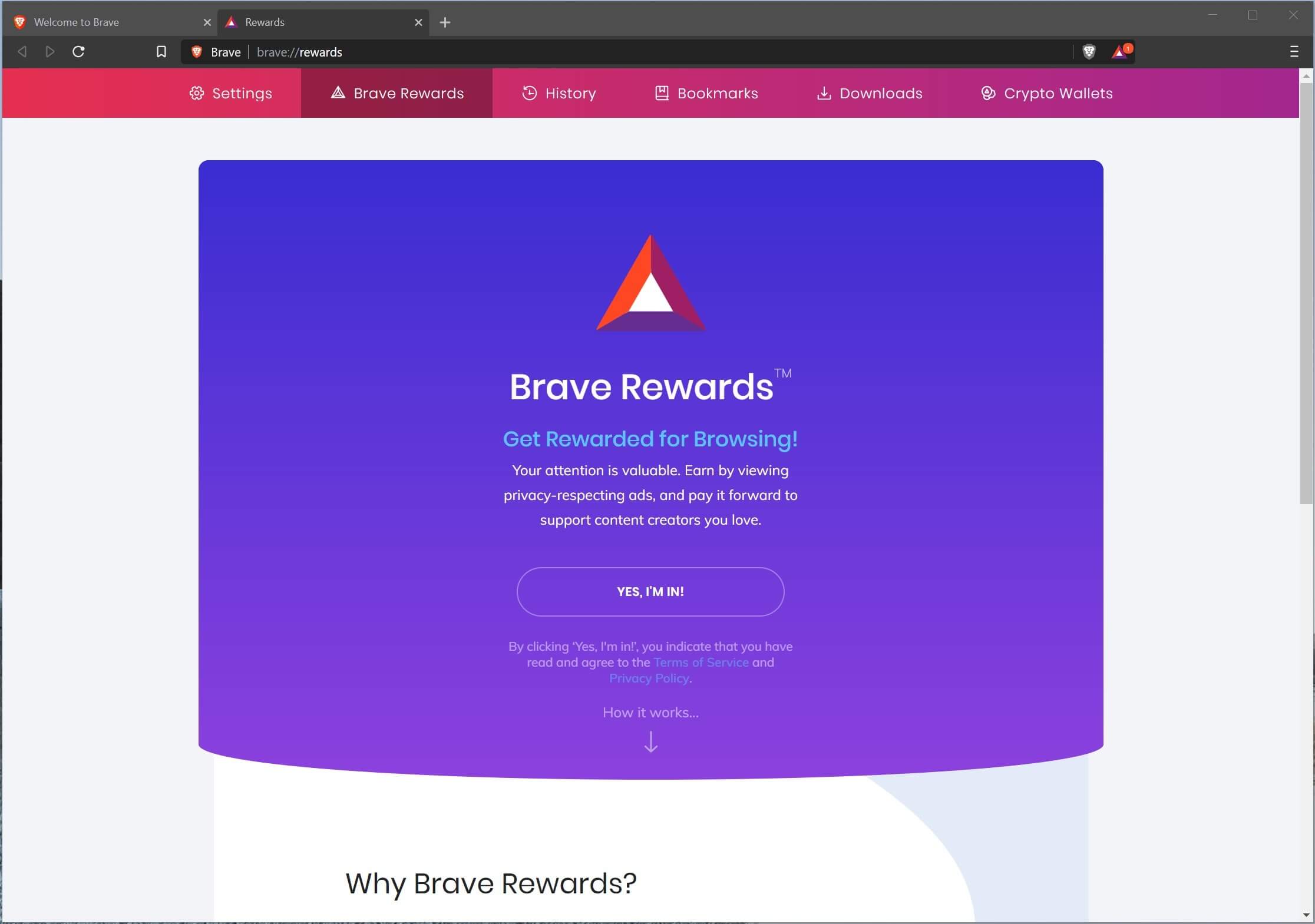 brave browser rewards reddit