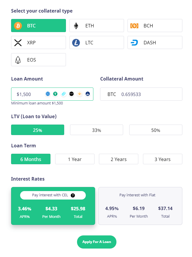 celsius loans