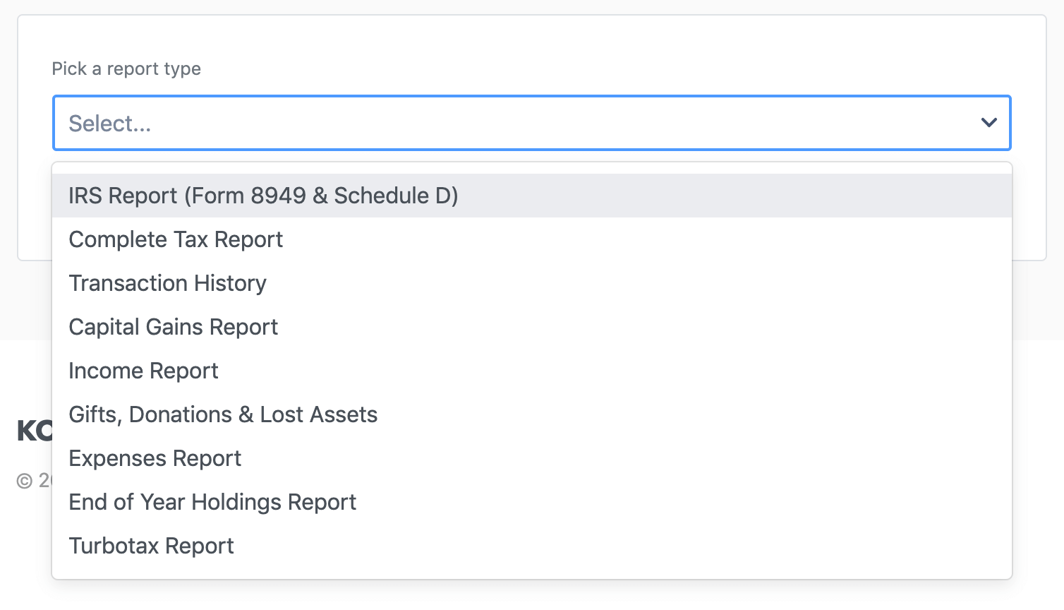 koinly tax reports