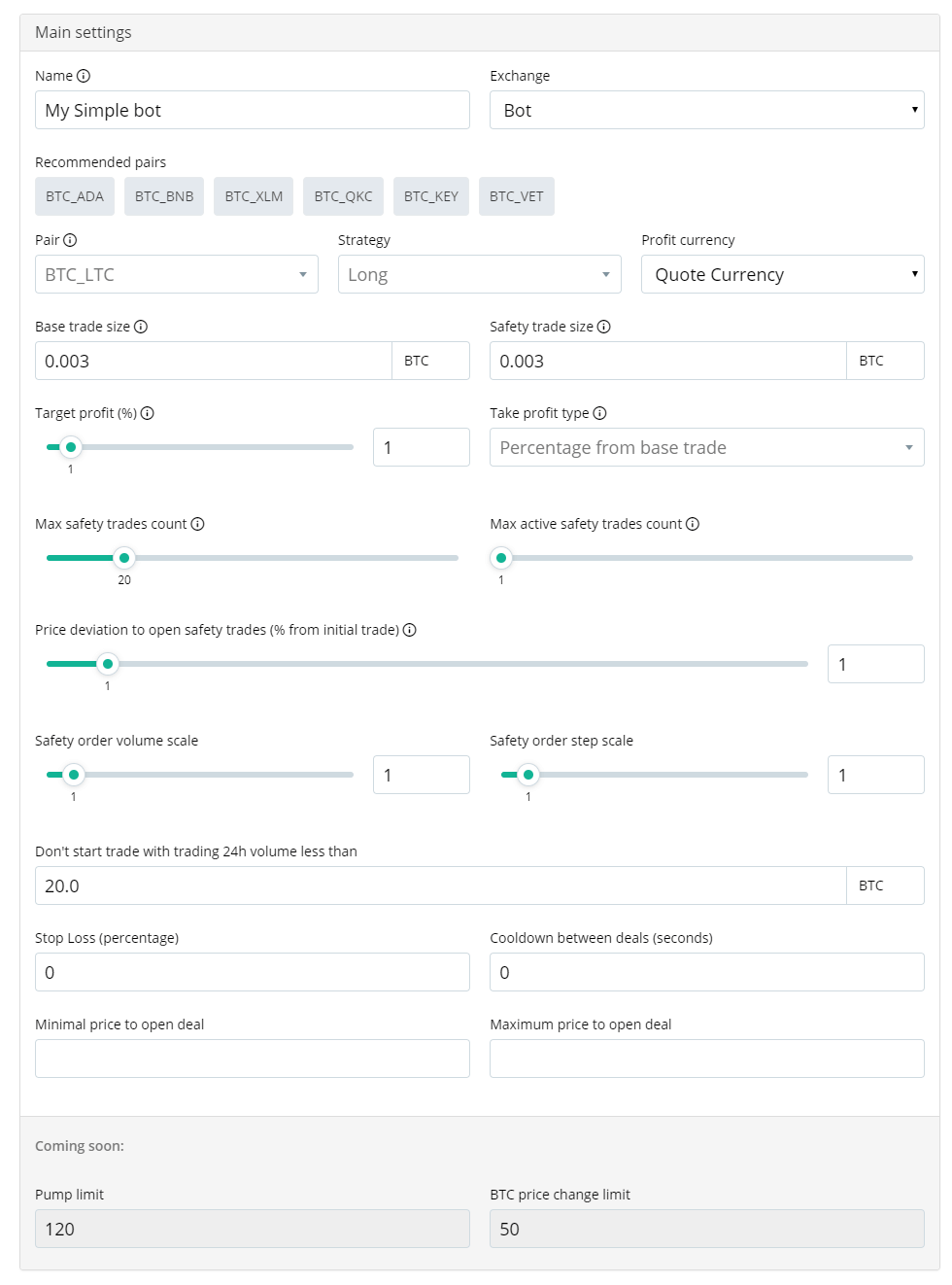 simple bot interface