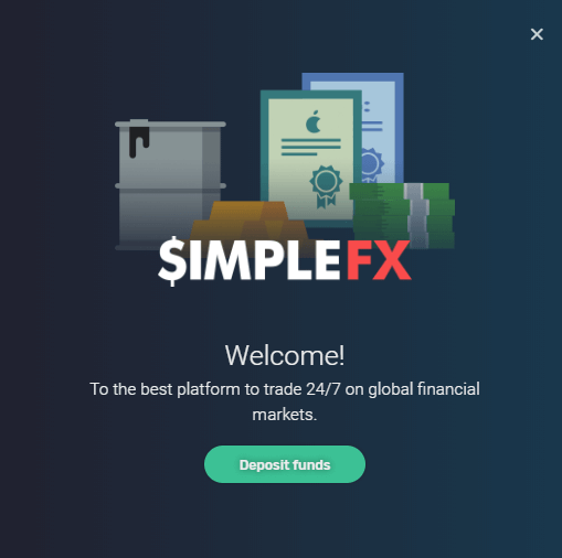 simplefx greeting screen 