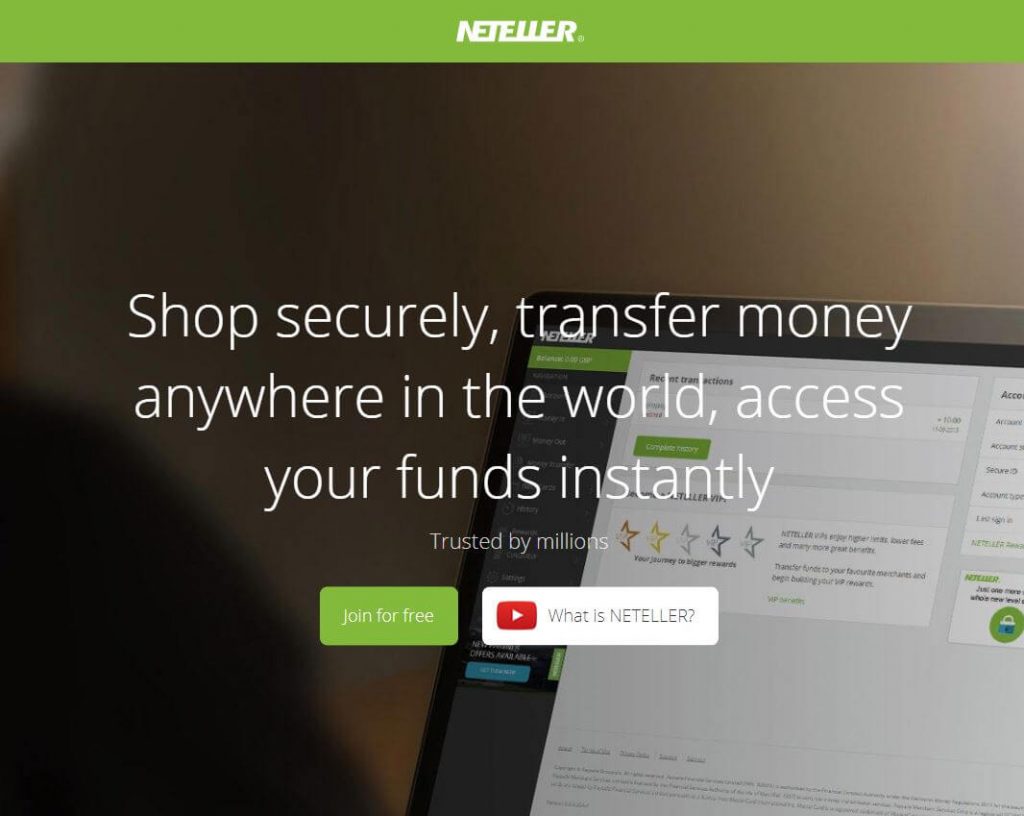 Neteller Website Homepage