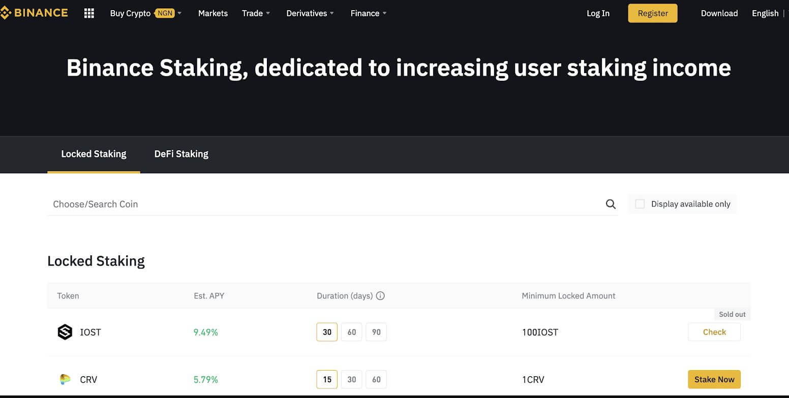 Binance Locked Staking