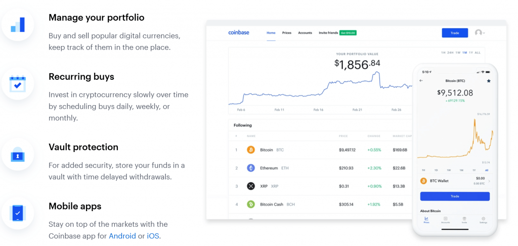 Coinbase features