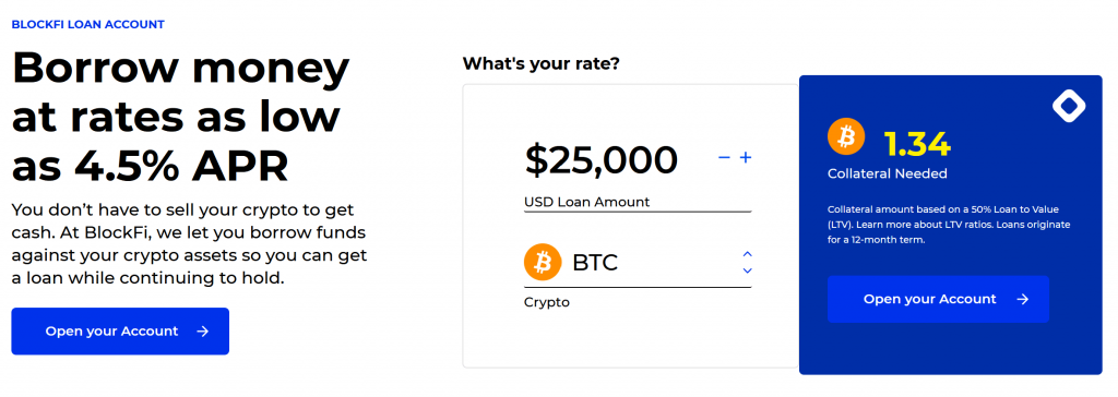 Cyrpto backed loan