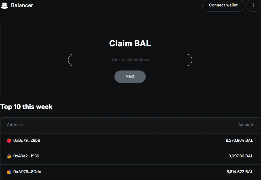 Claim BAL rewards