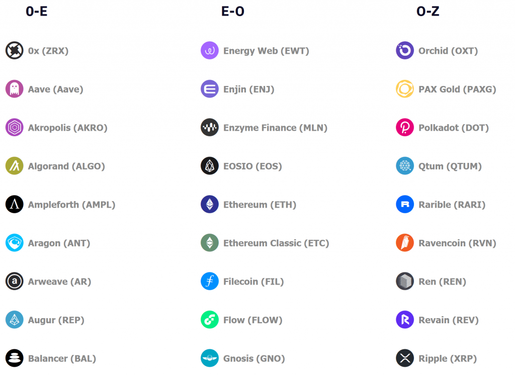 Kraken cryptos list