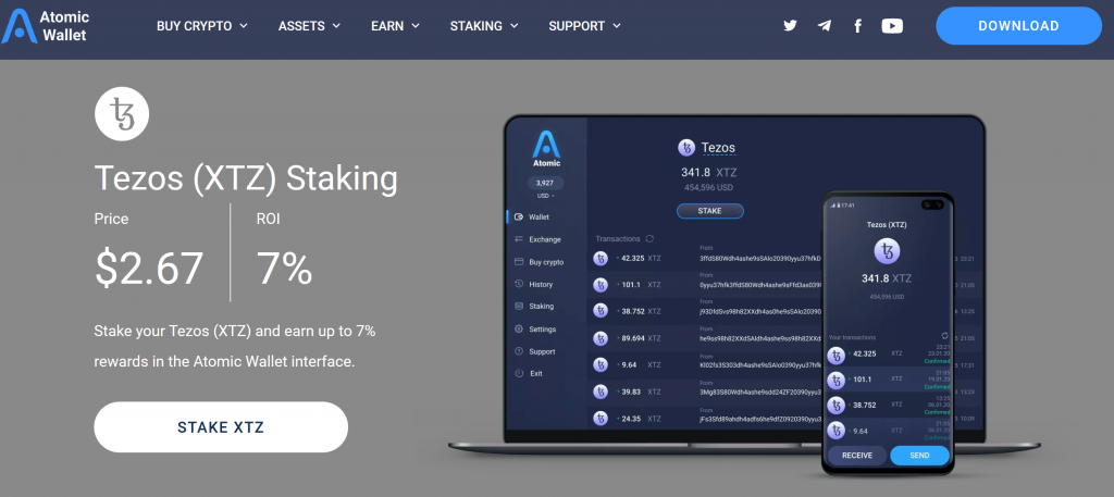 Atomic Wallet Tezos Staking