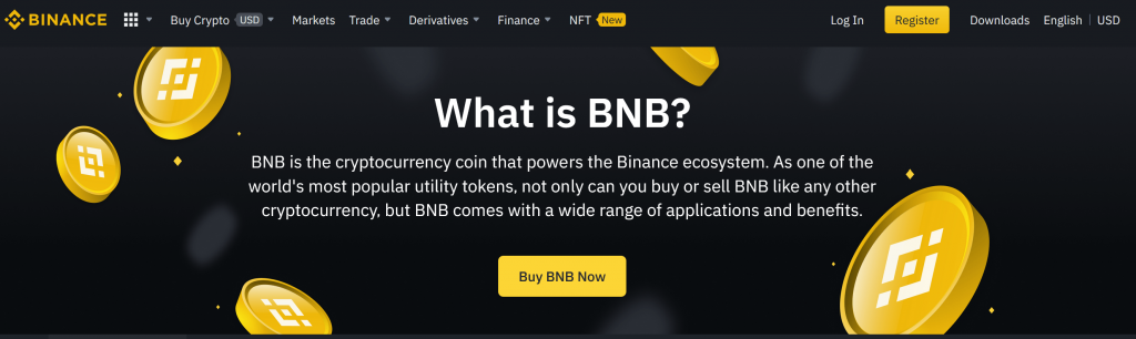 BNB coin page