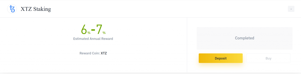 Binance Tezos Staking