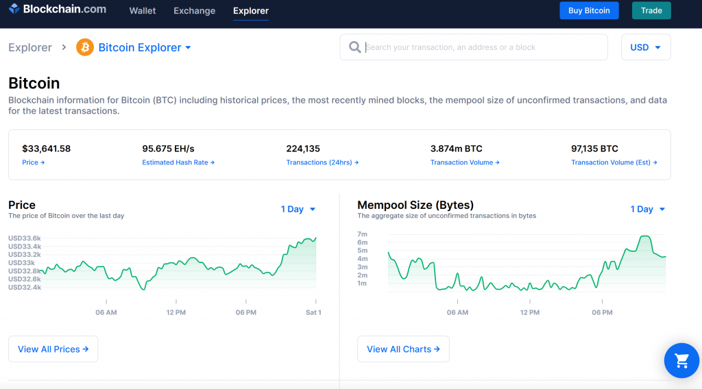 Blockchain-com explorer page