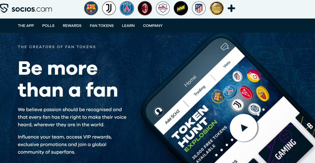 Socios.com homepage