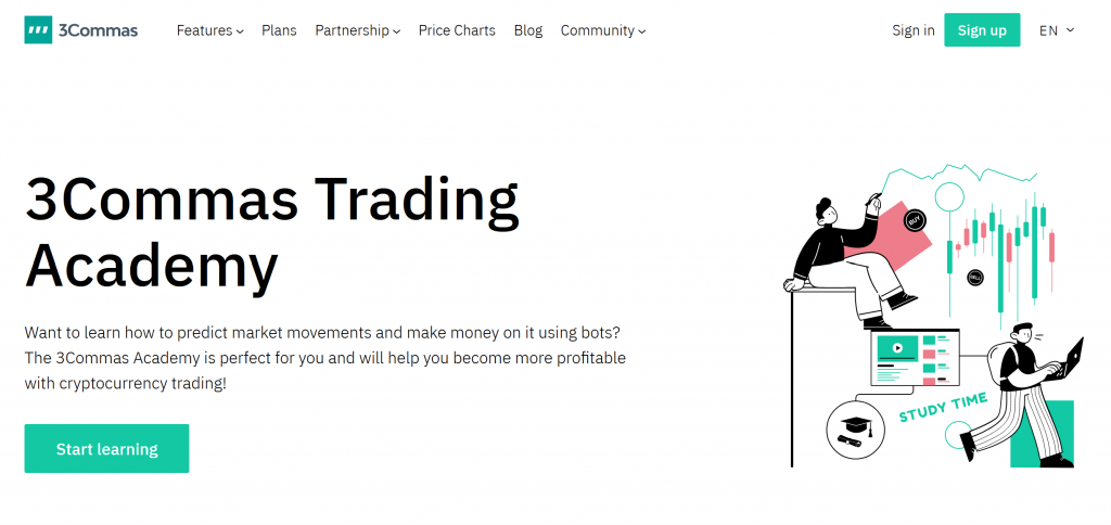 3commas trading academy page