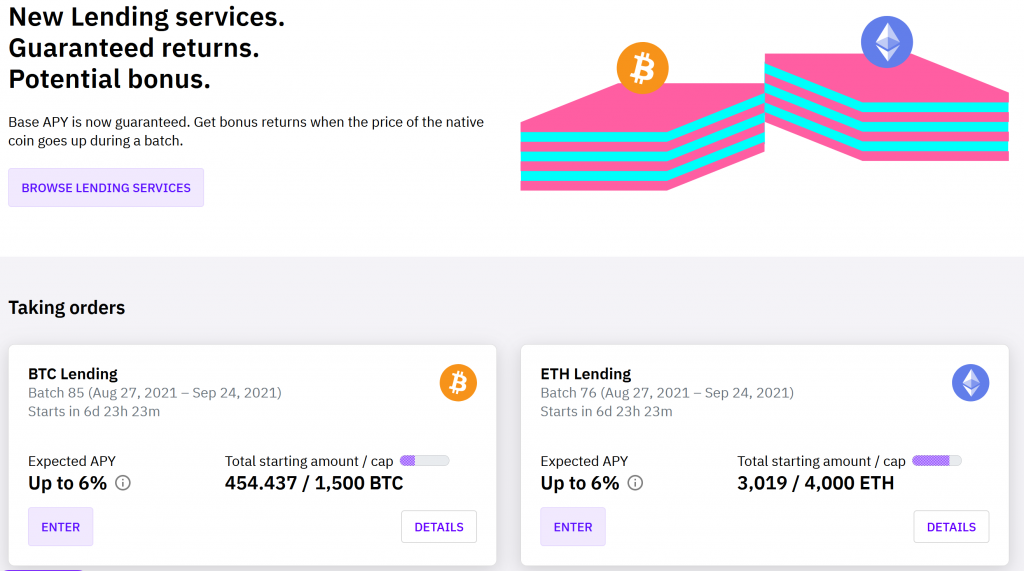 CakeDefi Lending Services