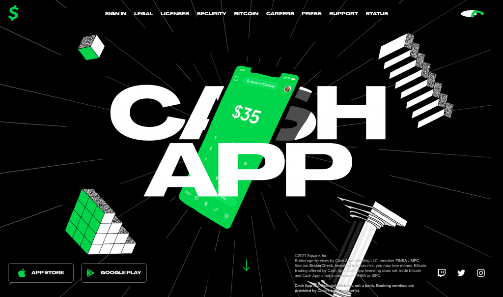 CashApp Homepage