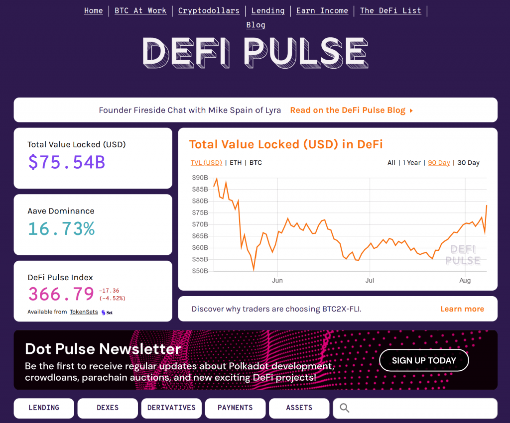 DefiPlus homepage