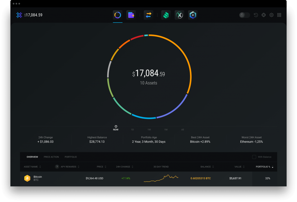 Exodus wallet interface