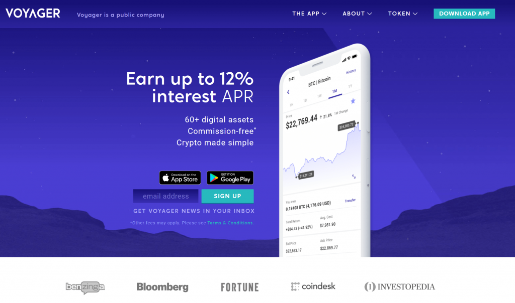 Invest Voyager homepage website