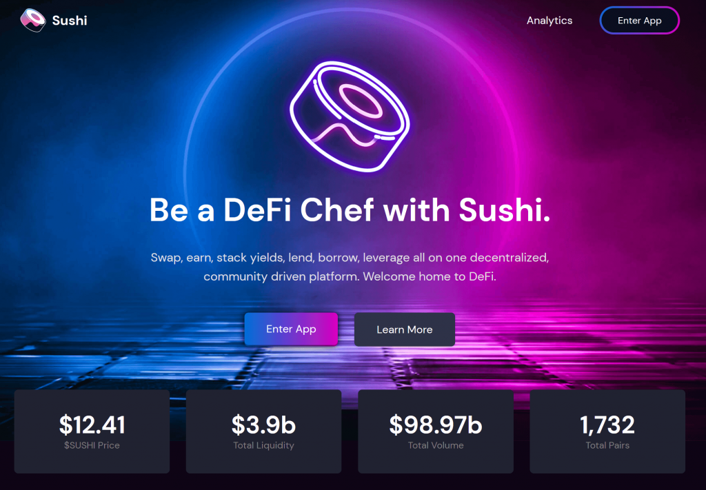 Sushi Dex Homepage
