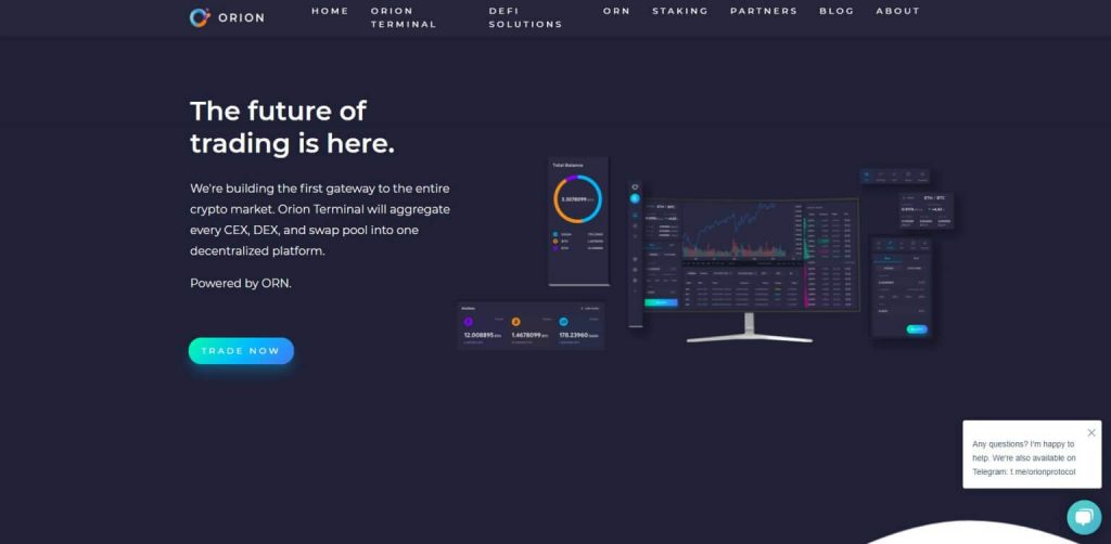 Orion protocol main page