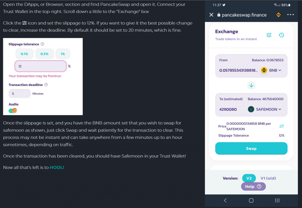 buy safemoon via pancakeswap