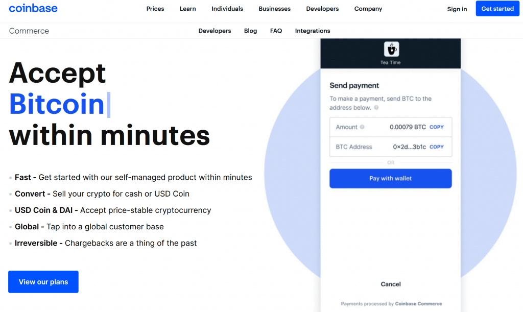 commerce coinbase bitcoin