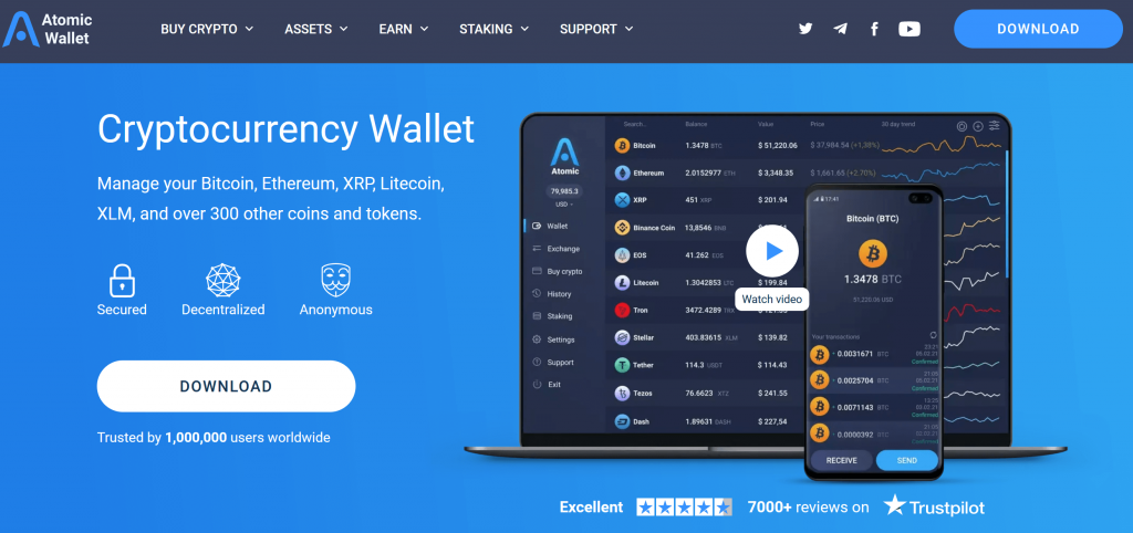 Atomic wallet homepage