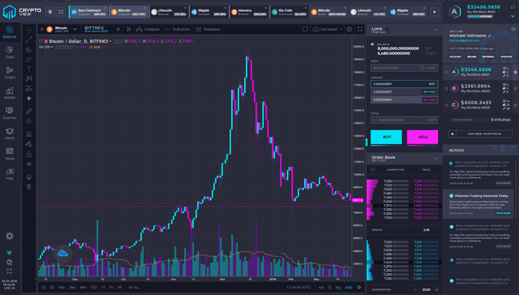 Cryptoview interface