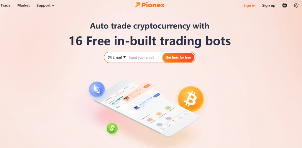 Pionex homepage