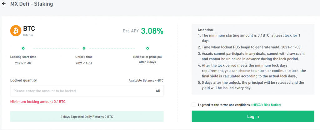 MX defi staking