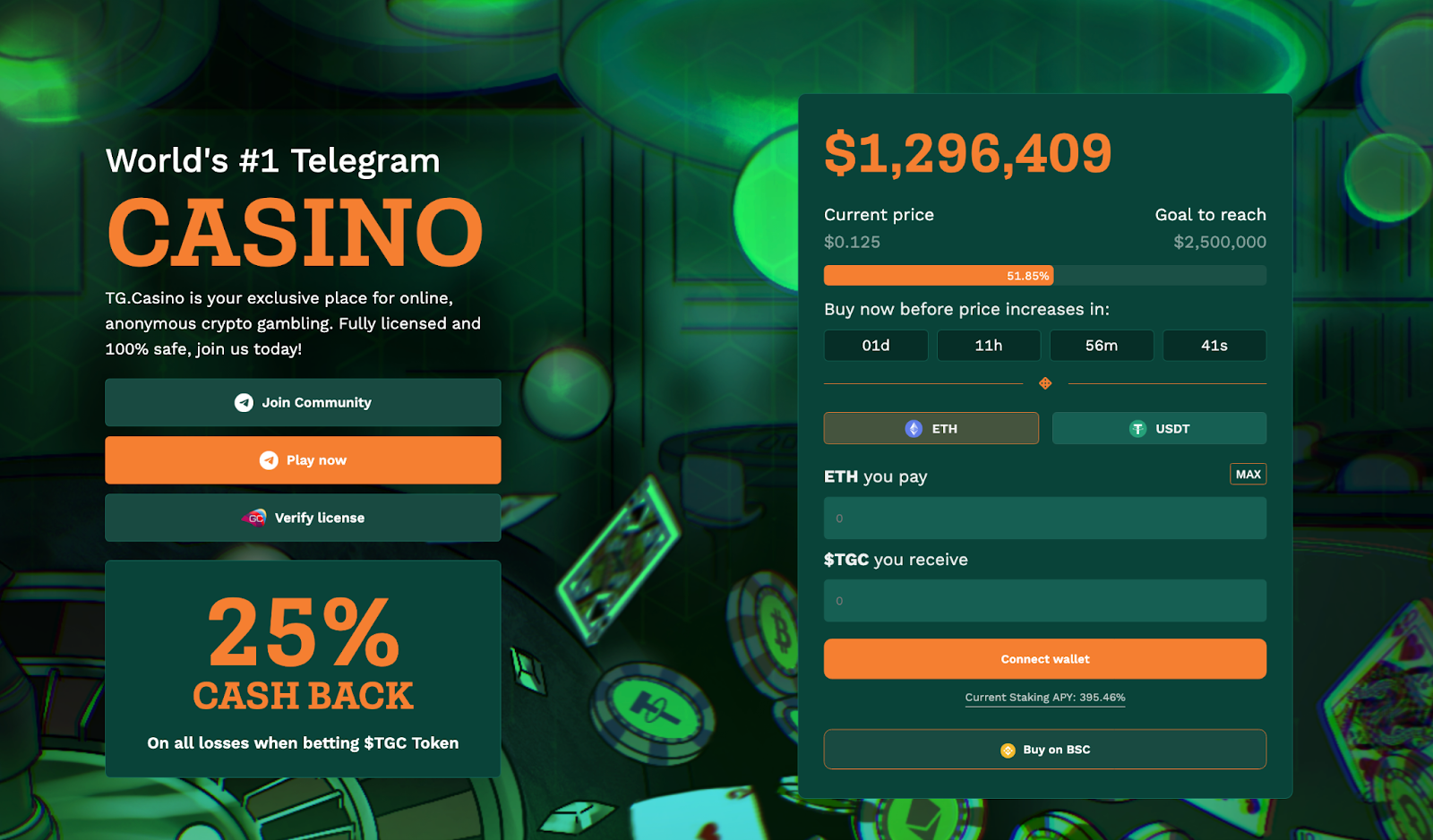 TG.Casino Tops $1.3 Million Milestone as Rollbit Surges - Just One Day to Go at Current Prices.