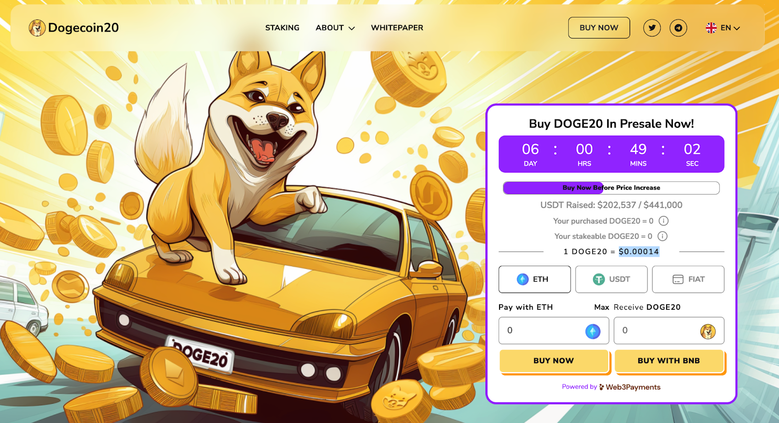 Dogecoin20 ($DOGE20) Token Sale Goes Live - Passive Income Protocol For Dogecoin’s Ultimate Upgrade Raises $200K In Hours