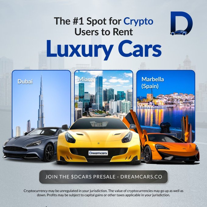 Dreamcars Offering Luxury Cars With High Income Potential to All Its Users: DCARS Is the Key to the Ecosystem 