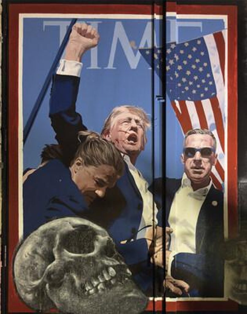 Trump mural at the Abode of Chaos (Time magazine, Butler, PA, 2024)