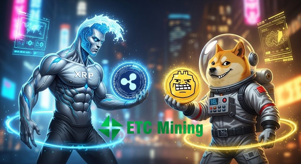 How can holders of DOGE and XRP obtain stable passive income through ETCMining?